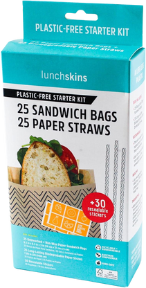 Plastic-Free Starter Kit (25 Sandwich Bags and 25 Straws)