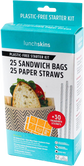 Plastic-Free Starter Kit (25 Sandwich Bags and 25 Straws)