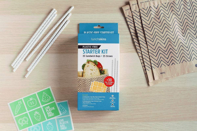 Plastic-Free Starter Kit (25 Sandwich Bags and 25 Straws)