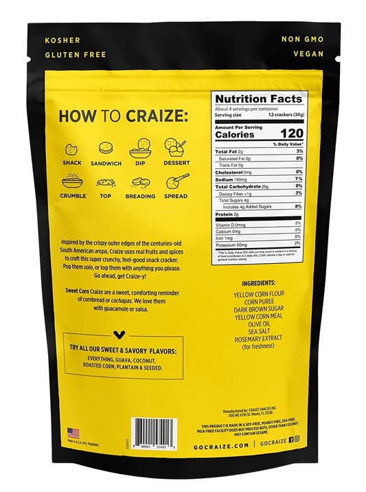 Nutrition Information - Toasted Sweet Corn Crackers