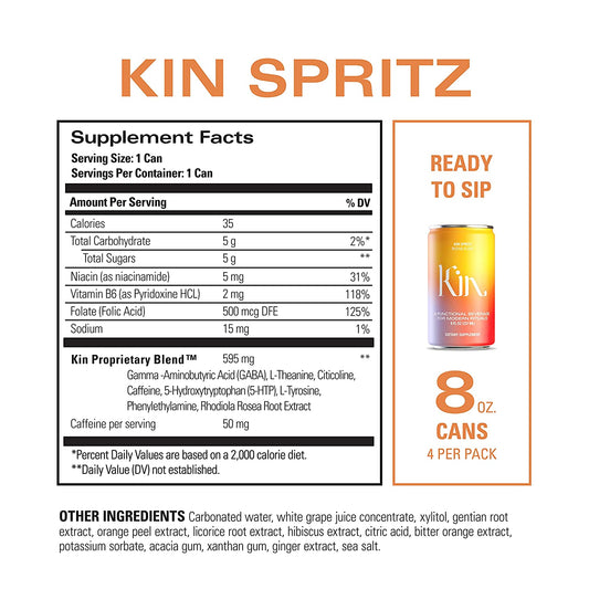 Nutrition Information - Calming Non Alcoholic Spirits (4 Pack)