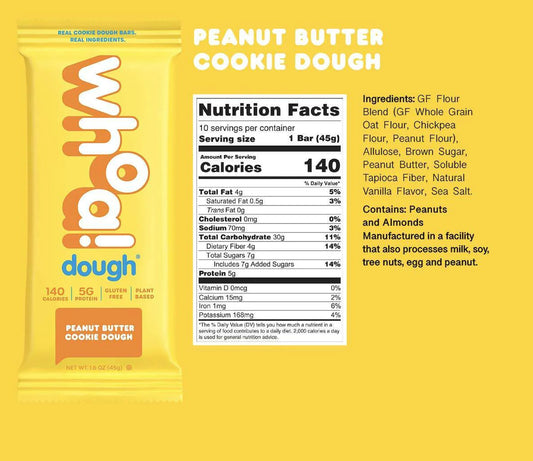 Whoa Dough | Peanut Butter Cookie Dough, 4 Bars