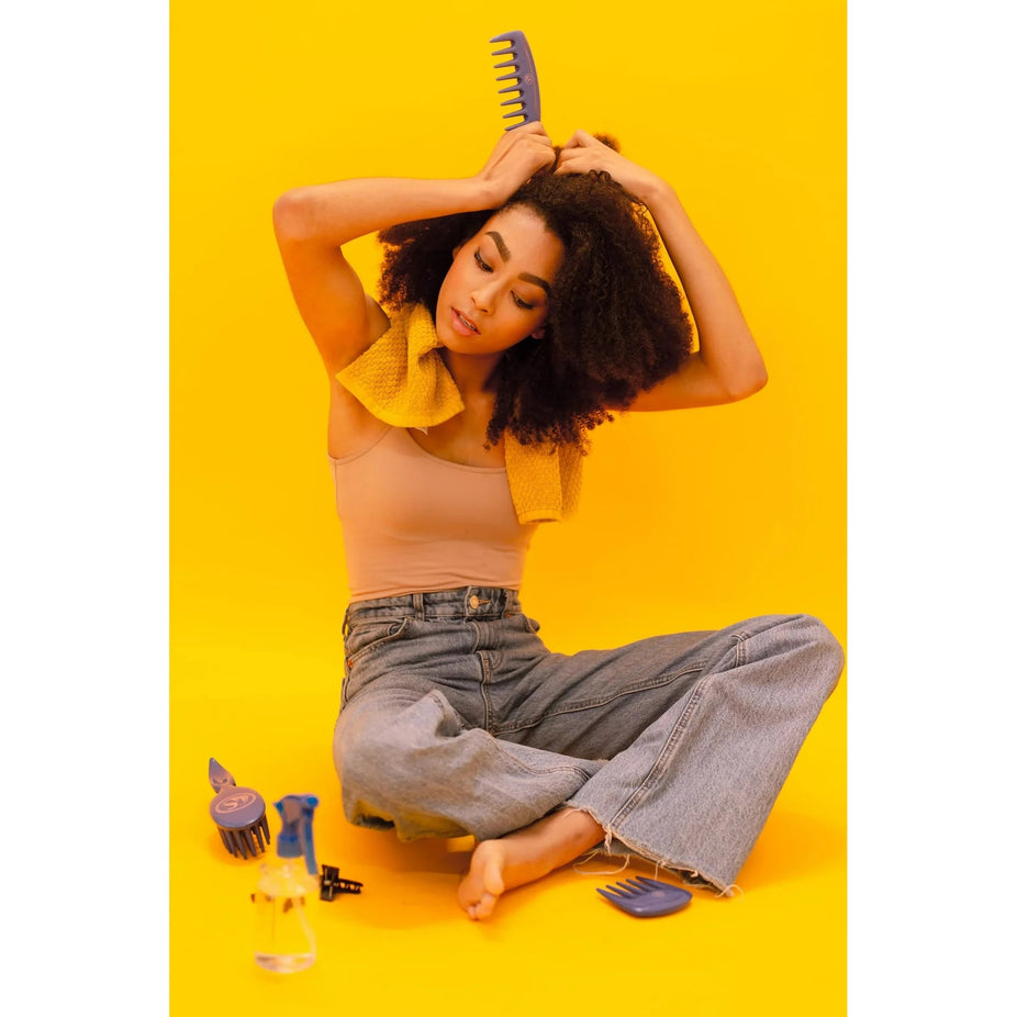 Kurls Plus Wide Tooth Hair Comb - Blue