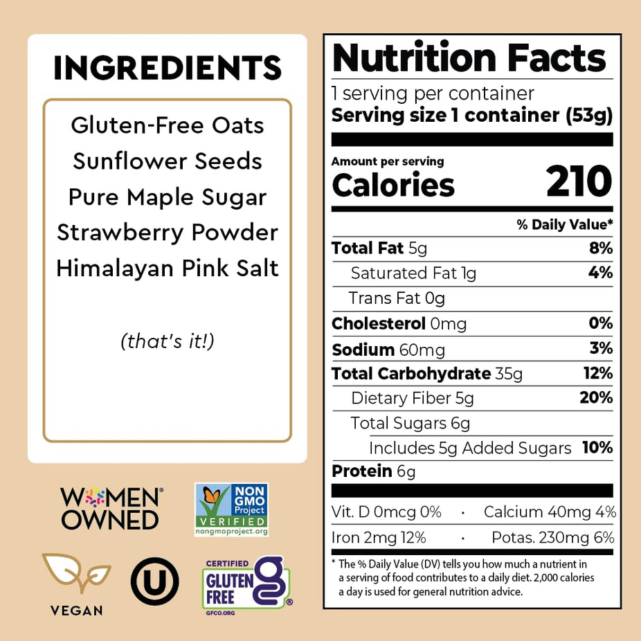 Maple Strawberry Oatmeal Cups (6 Pack)