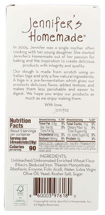 Nutrition Information - Original Breadsticks