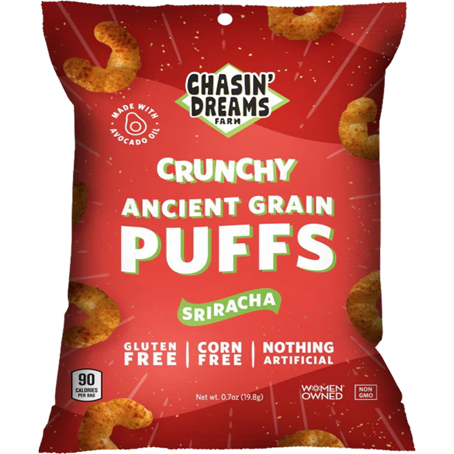 Crunchy Ancient Grain Sriracha Puffs (Snack Bag)