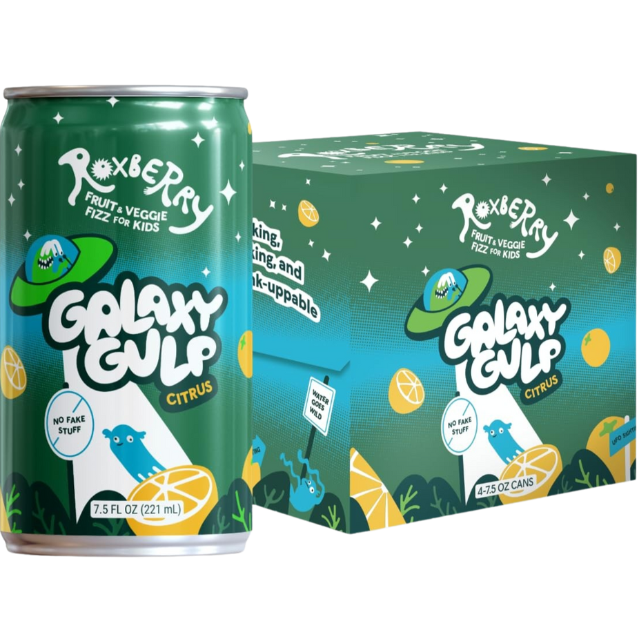 Fruit & Veggie Fizz for Kids - Galaxy Gulp Orange Citrus (4 Pack)