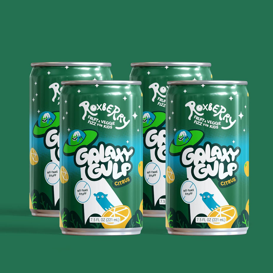 Fruit & Veggie Fizz for Kids - Galaxy Gulp Orange Citrus (4 Pack)