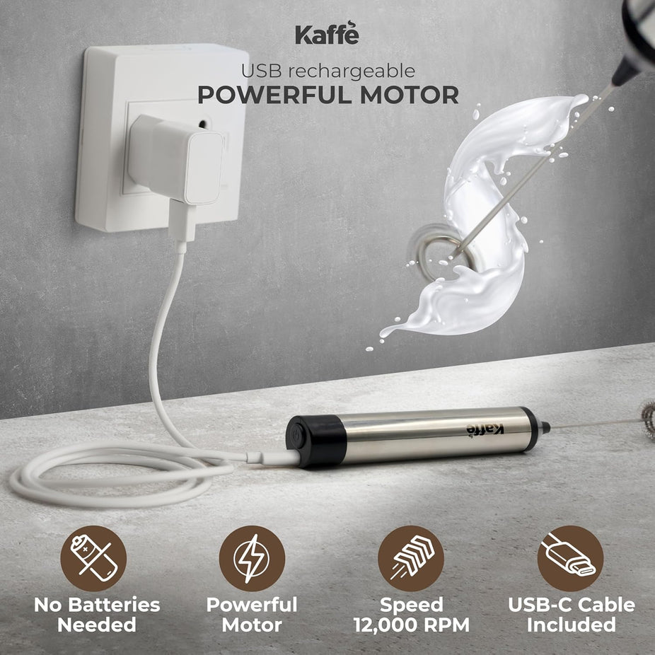 Rechargeable Milk Frother With Stand