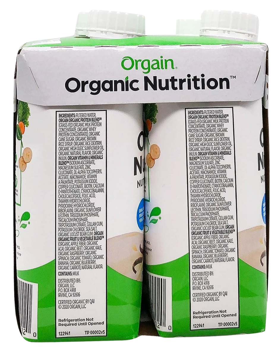 Organic Vanilla RTD Protein Shake (4 Pack)