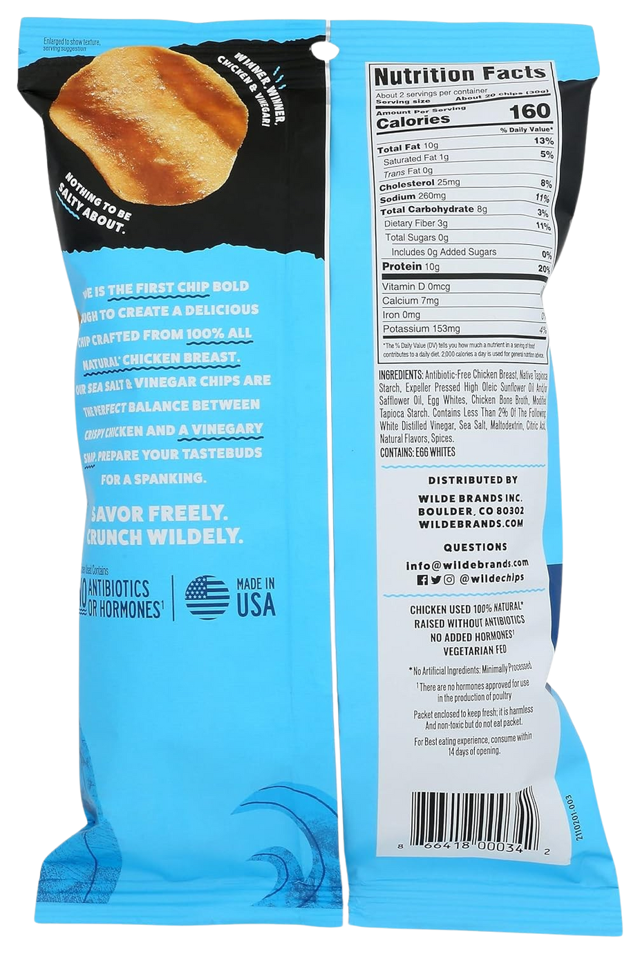 Sea Salt & Vinegar Thin And Crispy Protein Chips