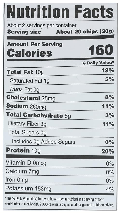 Nutrition Information - Sea Salt & Vinegar Thin And Crispy Protein Chips