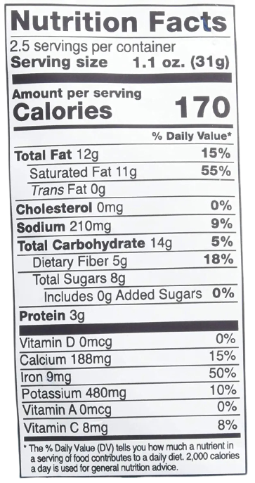 Nutrition Information - Coco-Melon Dried Fruit