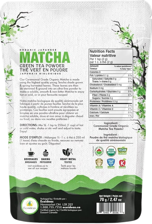 Nutrition Information - Organic Matcha Style Mulberry Leaf Tea Powder