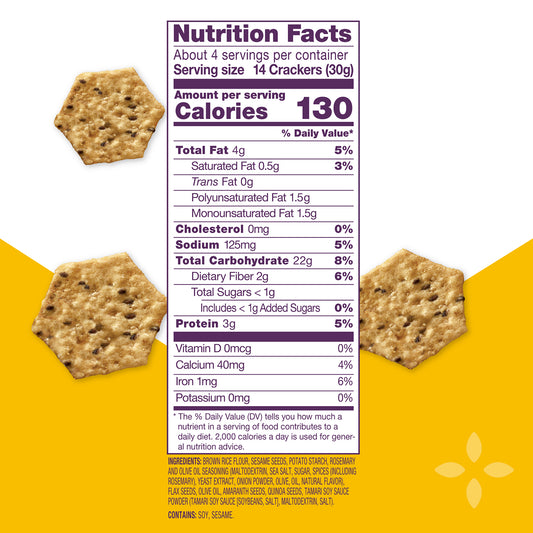 Nutrition Information - Rosemary & Olive Oil Multi Seed Cracker