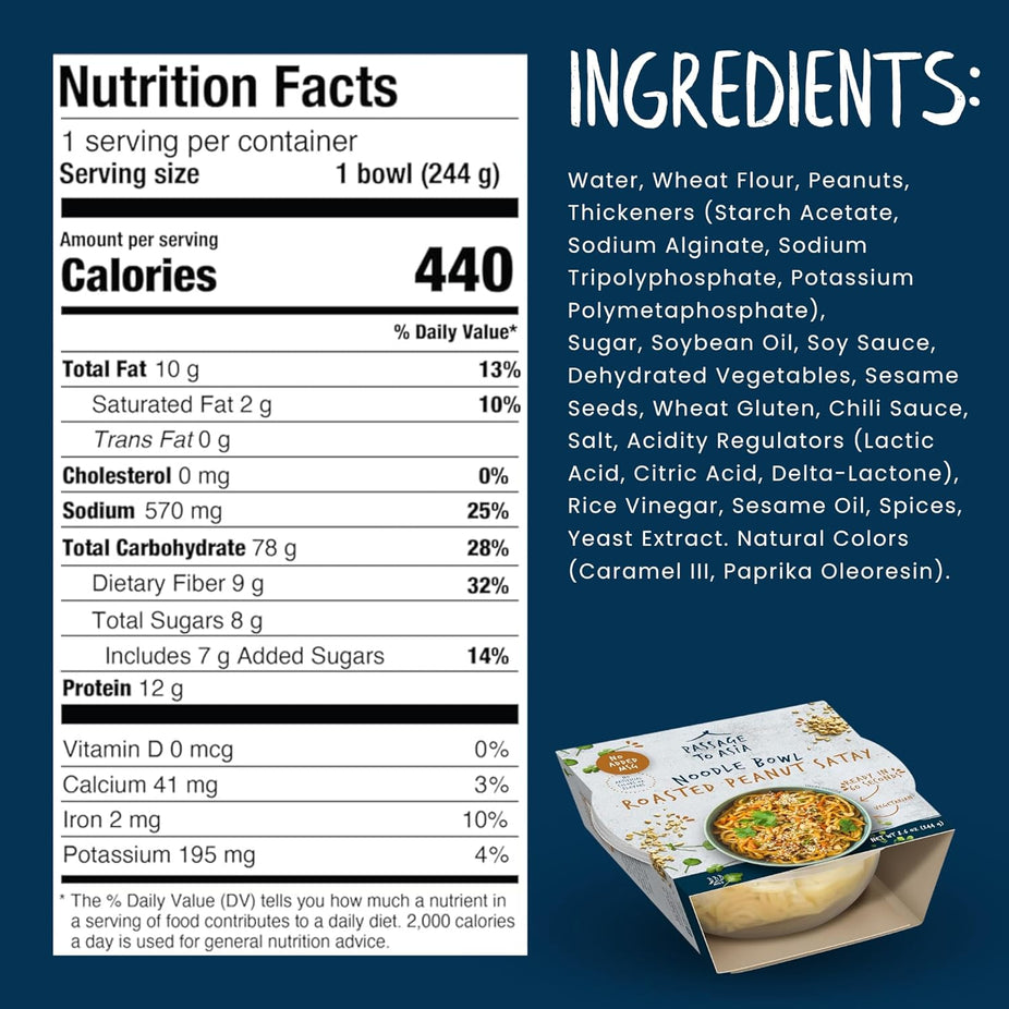 Roasted Peanut Satay Noodle Bowl