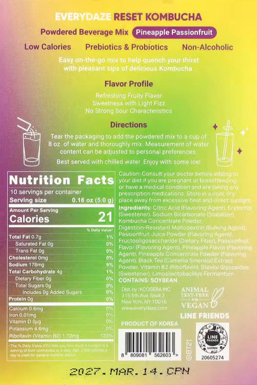 Reset Kombucha - Pineapple Passionfruit (10 CT)