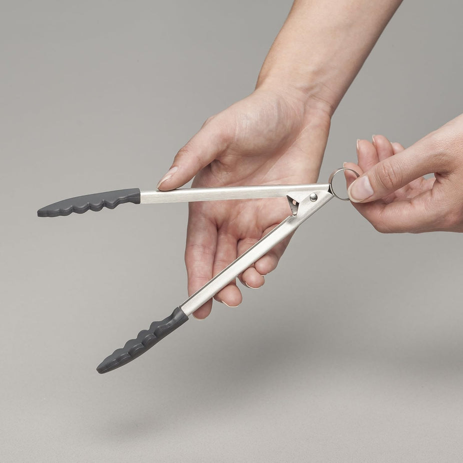 Silicone Cook's Tongs - Dark Grey