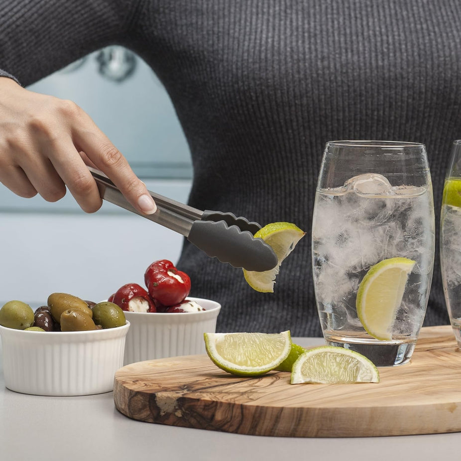 Silicone Cook's Tongs - Dark Grey