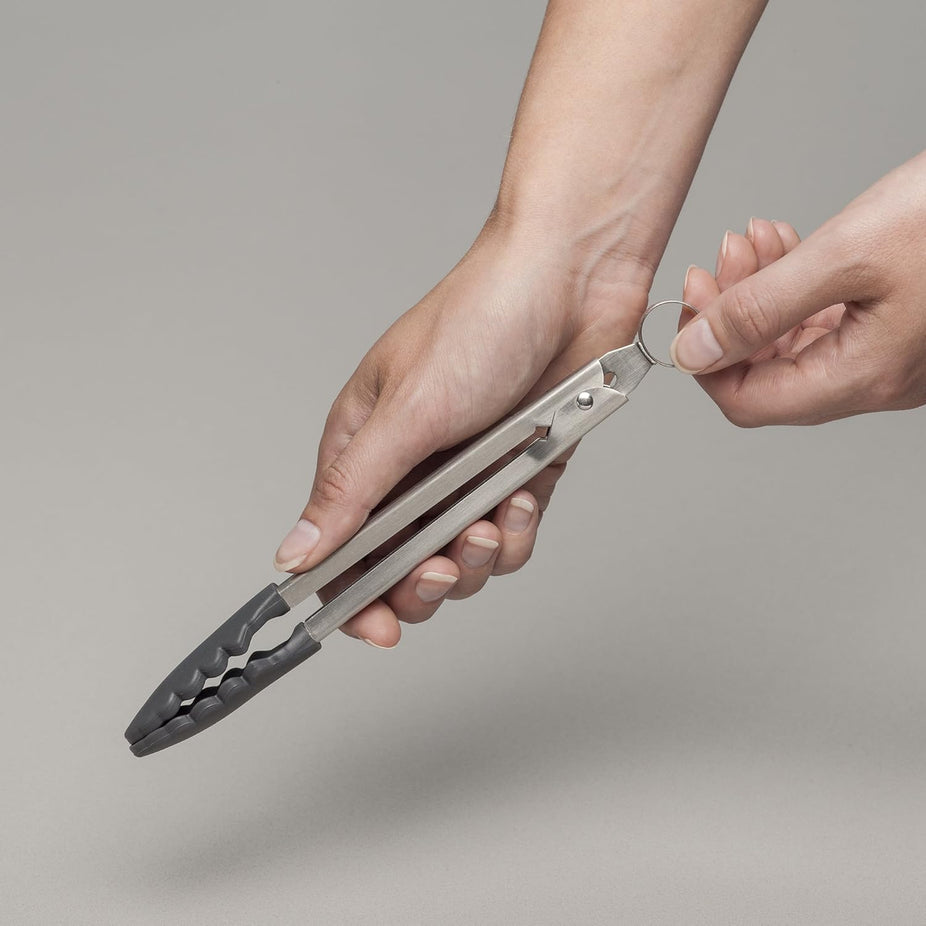 Silicone Cook's Tongs - Dark Grey