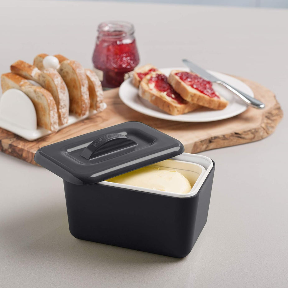 Double Walled Insulated Butter Dish - Dark Gray