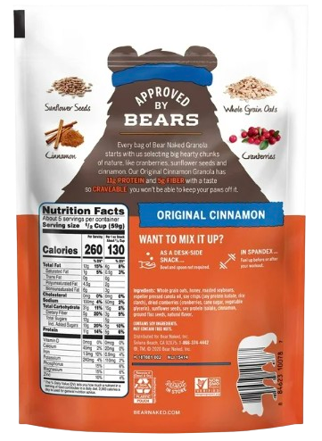 Nutrition Information - Protein Granola- Original Cinnamon