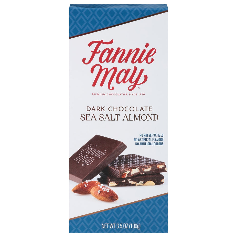 Fannie May Sea Salt & Almond Dark Chocolate Bar