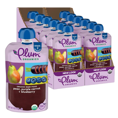 Organic Pear Purple Carrot & Blueberry Stage 2 Baby Food (12 Pack)