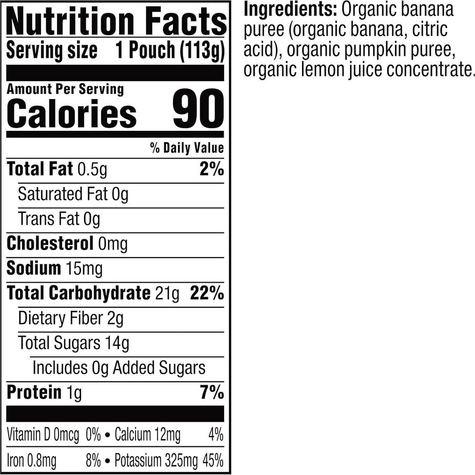 Banana & Pumpkin  - Stage 2 Baby Food (12 Pack)