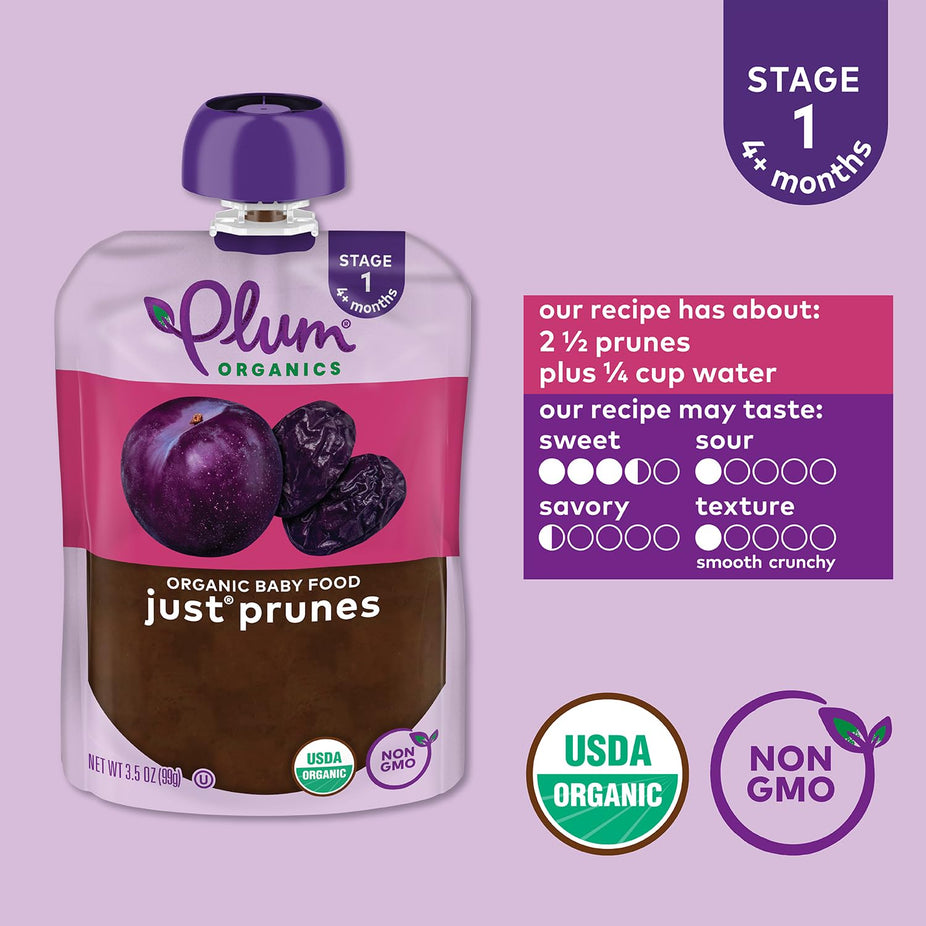 Stage 1 Organic Baby Puree - Just Prunes (12 Pack)