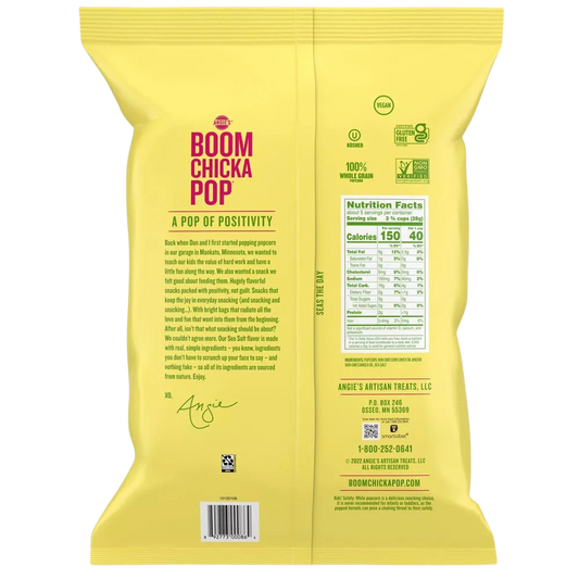 Nutrition Information - Boom Chicka Pop Sea Salt Popcorn