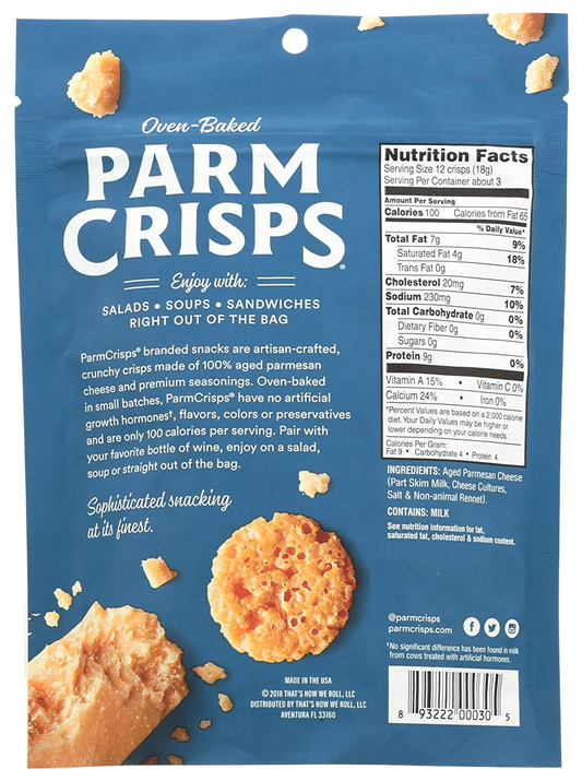 Nutrition Information - Gluten Free Parm Crisps