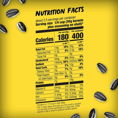 Nutrition Information - Sea Salt Black Pepper Sunflower Seeds