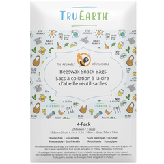 Beeswax Snack Bags 4 Pack - Contains 2 Medium & 2 Large Bags