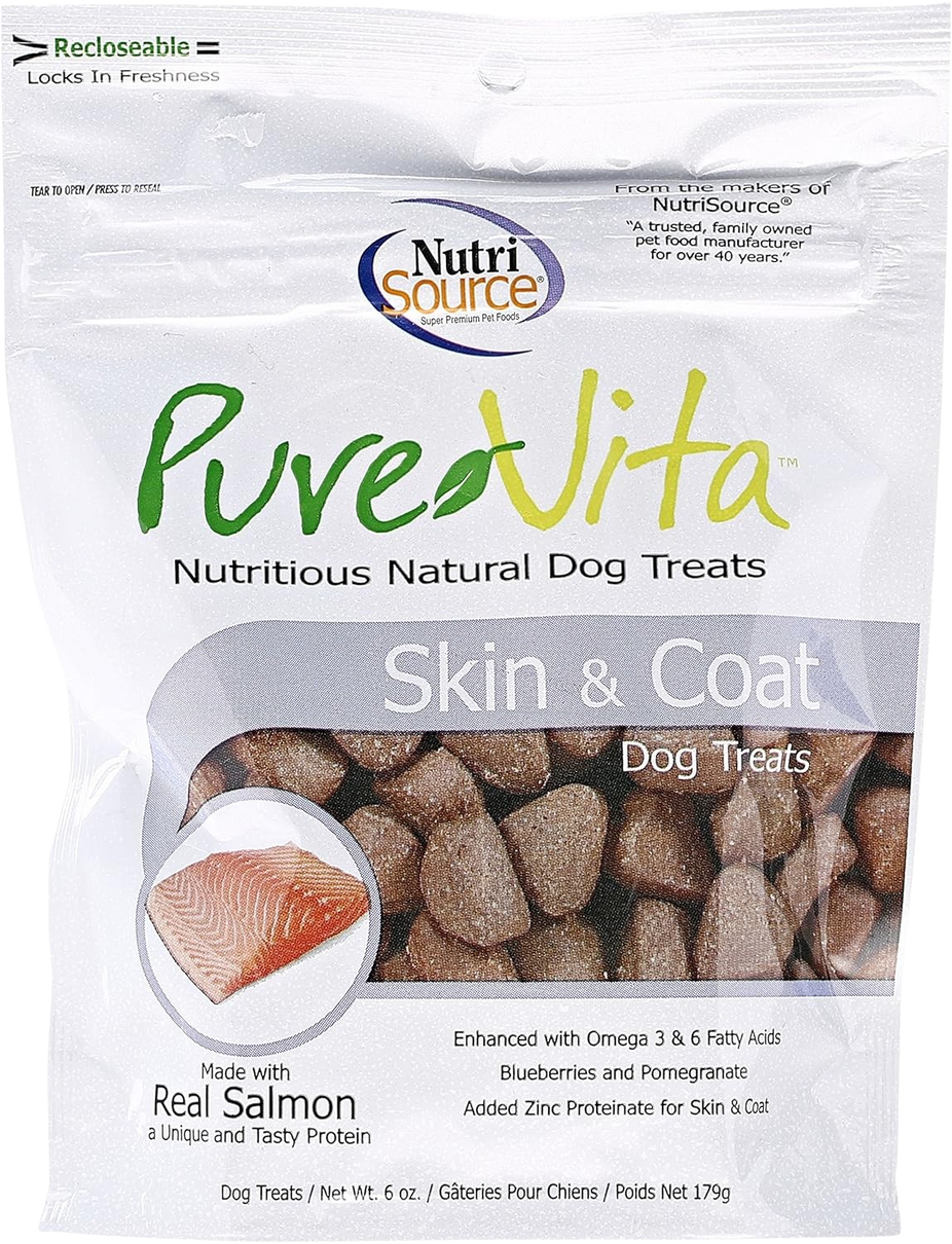 Pure Vita Skin & Coat Dog Treats - Made with Real Salmon