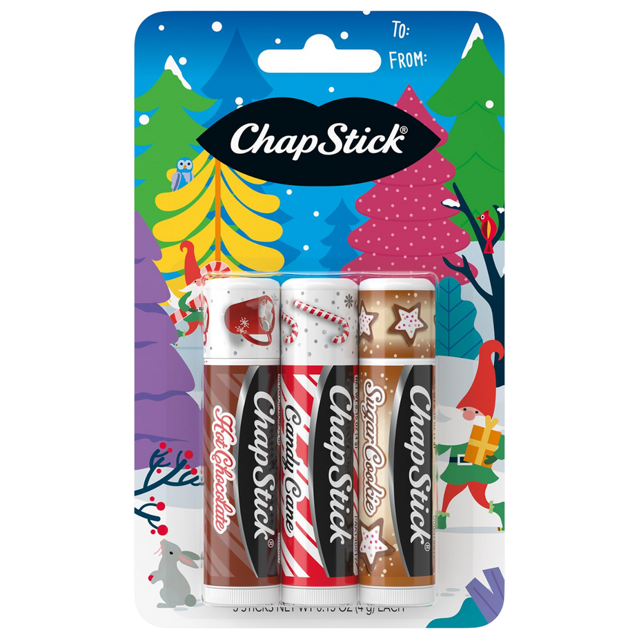 Holiday Hot Chocolate Candy Cane and Sugar Cookie Lip Balm (3 Pack)