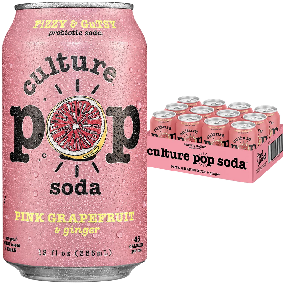 Pink Grapefruit & Ginger Probiotic Soda (12 Pack)