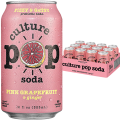 Pink Grapefruit & Ginger Probiotic Soda (12 Pack)