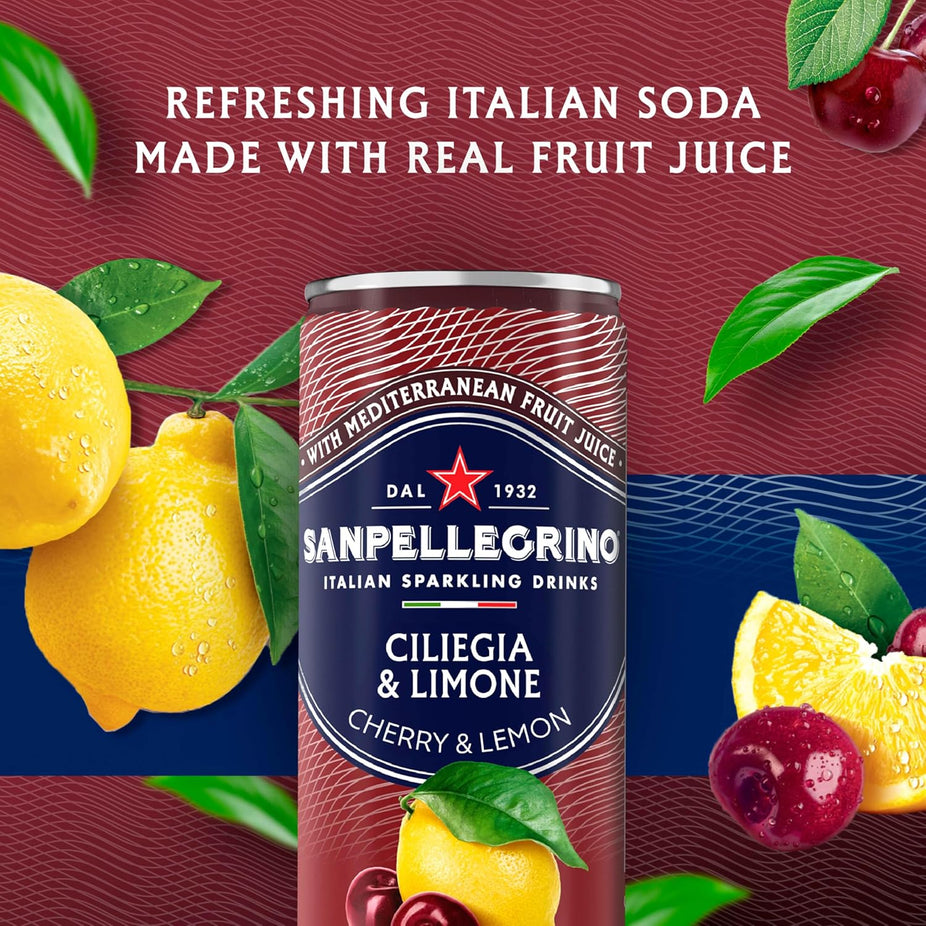 Italian Sparkling Water Cherry & Lemon (6 Pack)