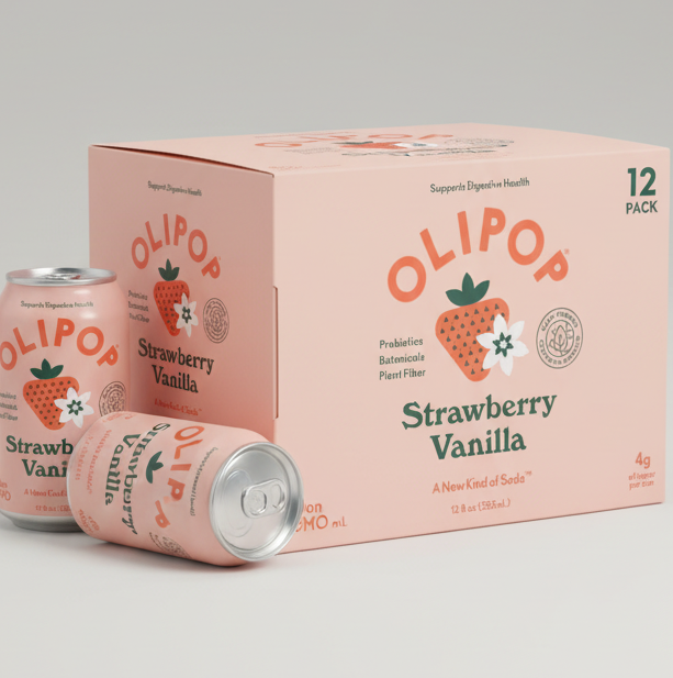 Olipop Prebiotic Soda Strawberry Vanilla (12 CT)
