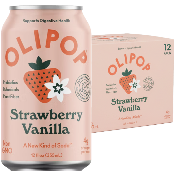 Olipop Prebiotic Soda Strawberry Vanilla (12 CT)