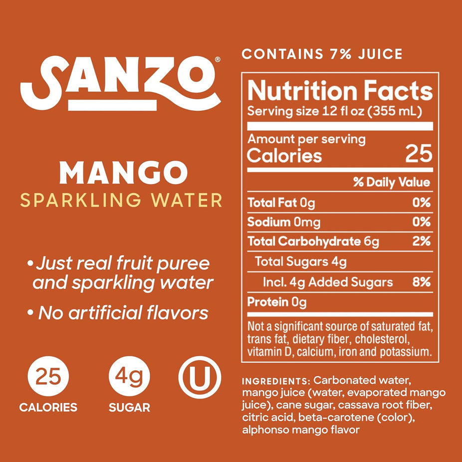 Mango Sparkling Water (6 Pack)