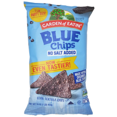 Party Size No Salt Added Blue Corn Tortilla Chips