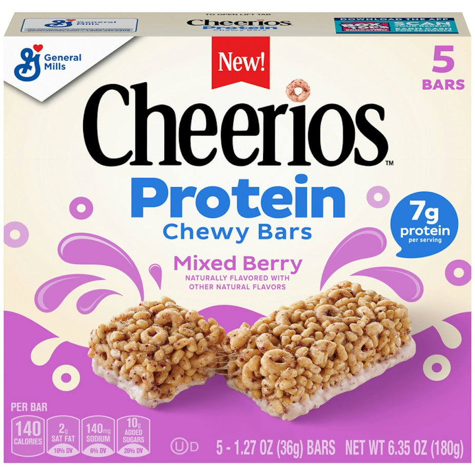 Cheerios Mixed Berry Protein Chewy Bars, 1.27 Oz