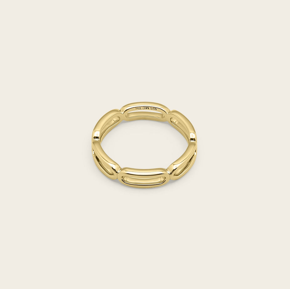 Paperclip Chain 18k Gold Vermeil Ring - Size 5.5
