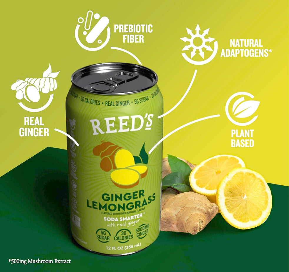 Ginger Lemongrass Functional Soda (12 Pack)