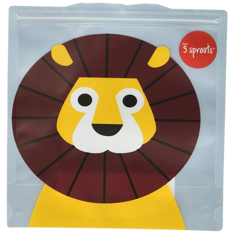 Lion Reusable Sandwich Bag - Blue (Set of 2)