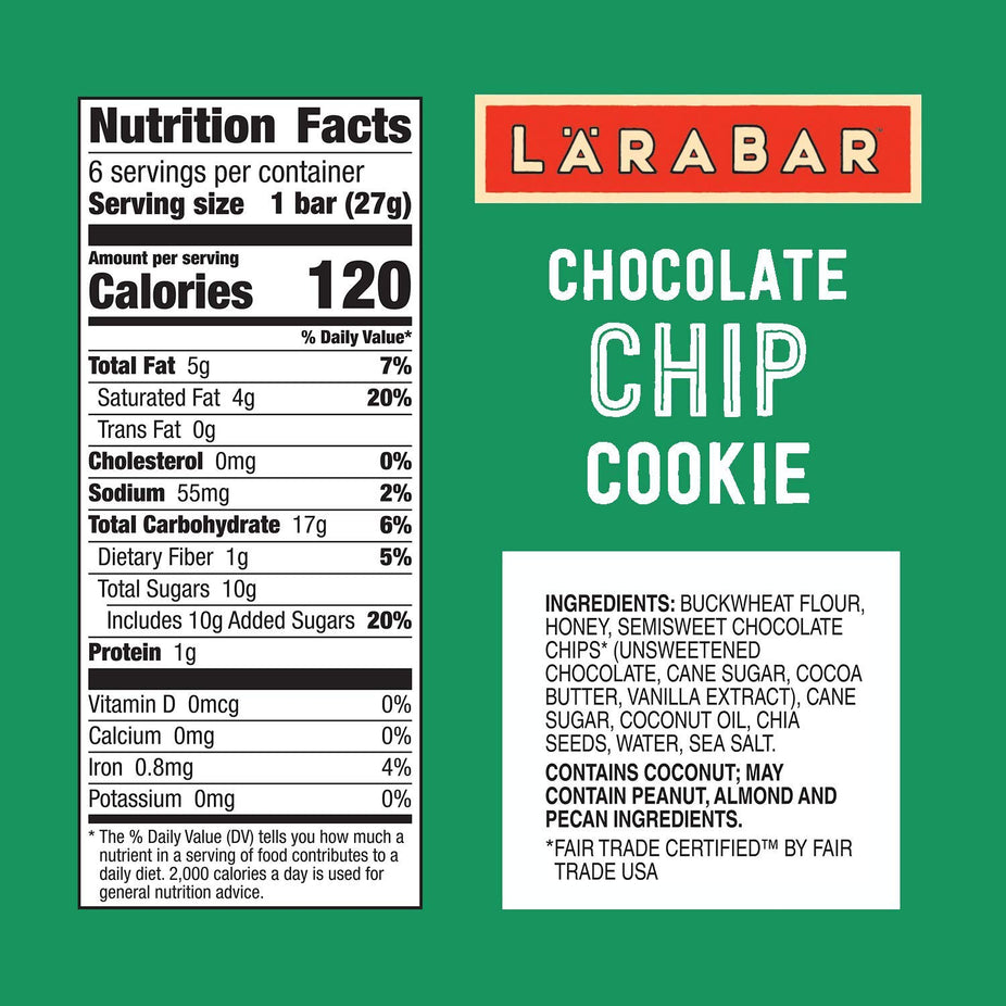 Kid Bars Chocolate Chip Cookie 6CT