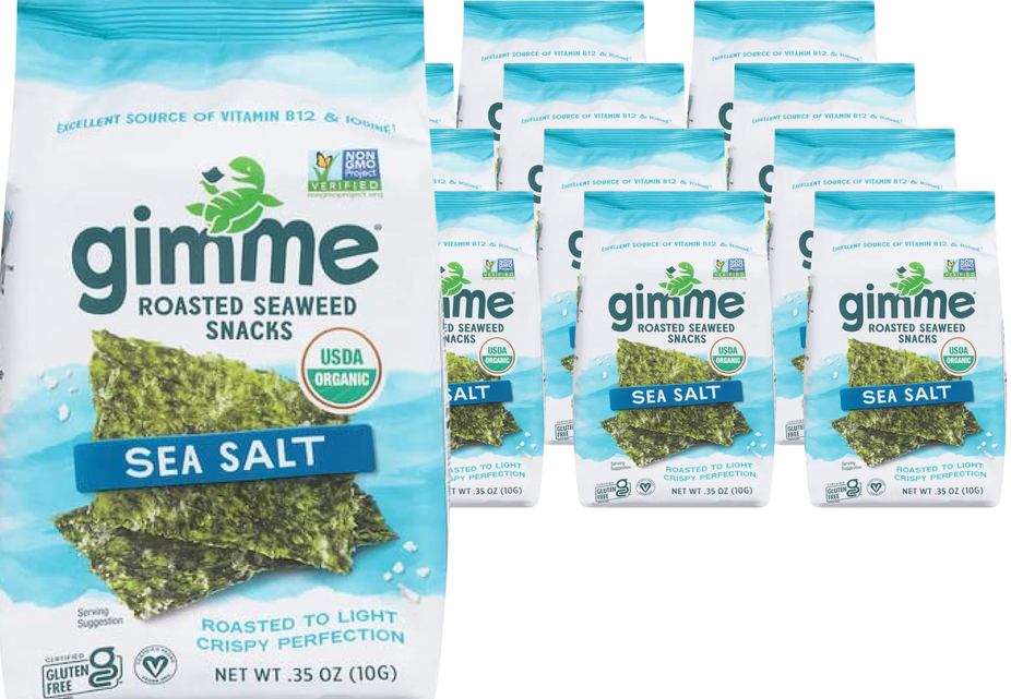 Organic Sea Salt Roasted Seaweed Snack (12 Pack)