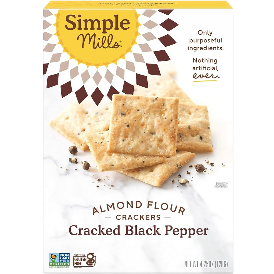 Cracked Black Pepper Almond Flour Crackers